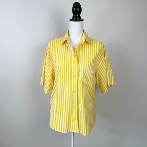 Diane Von Furstenberg Yellow and White Striped Top